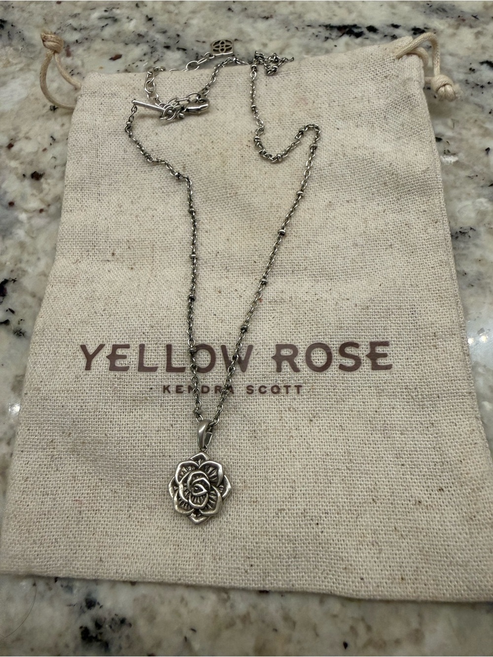 Kendra Scott Yellow Rose Ansel Short Pendant vintage silver